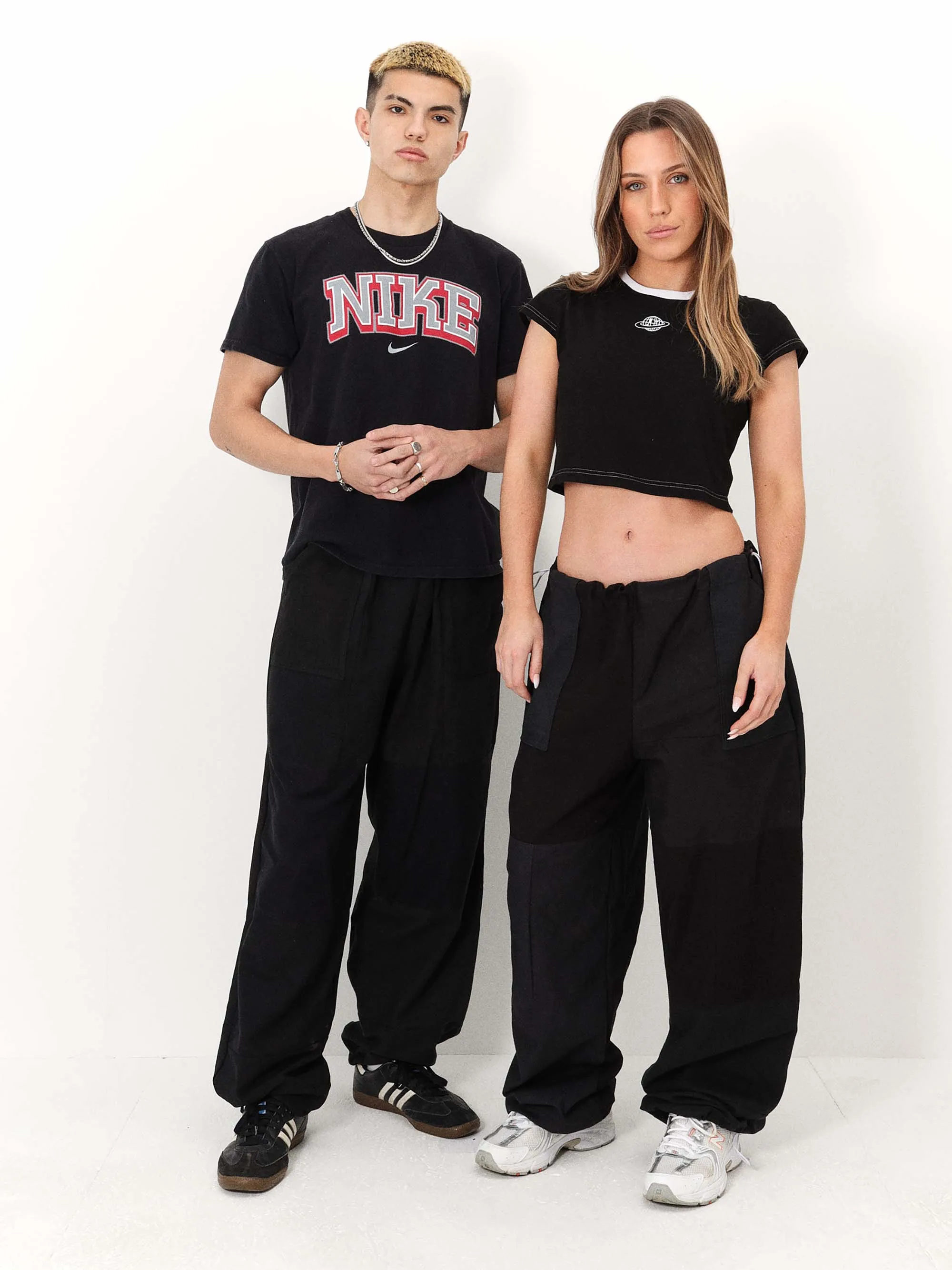 Remade Unisex Parachute Pant Black