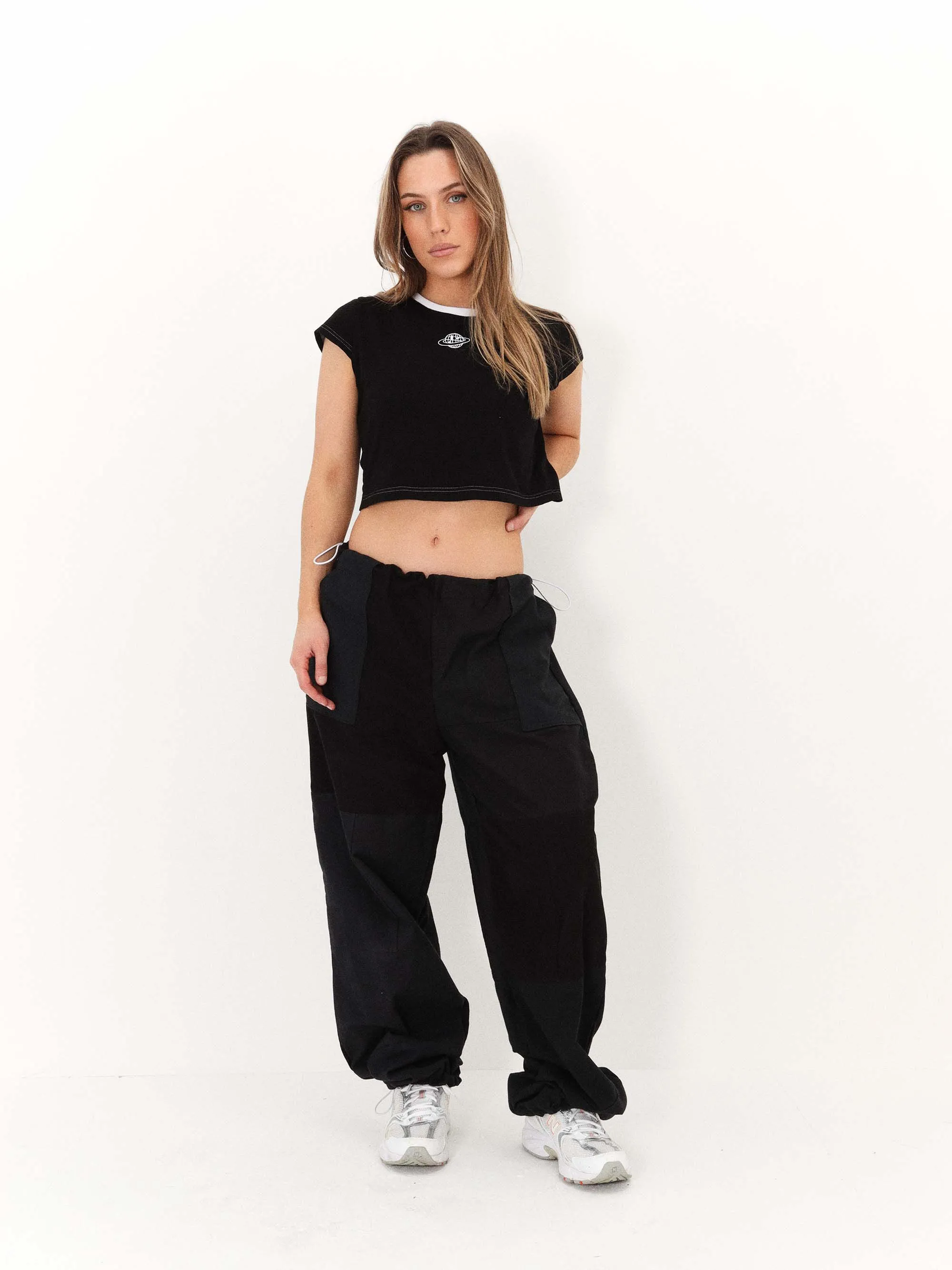 Remade Unisex Parachute Pant Black