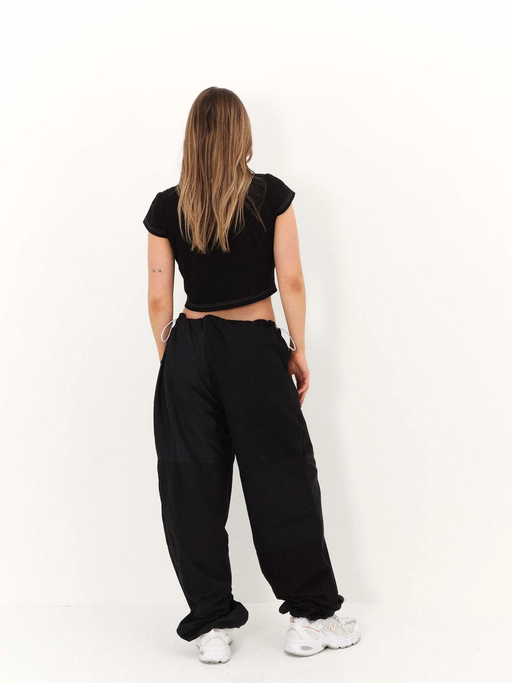 Remade Unisex Parachute Pant Black