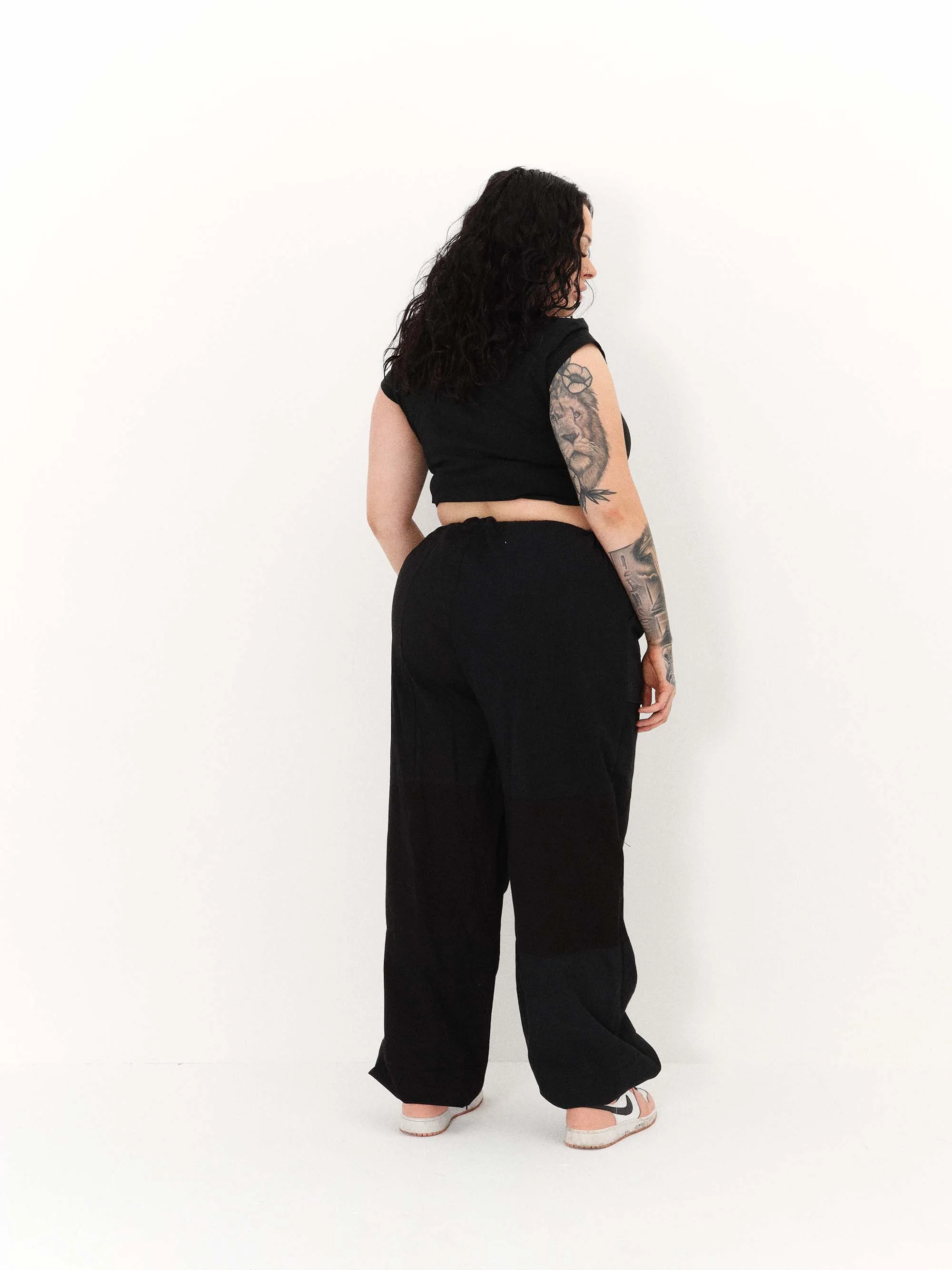 Remade Unisex Parachute Pant Black