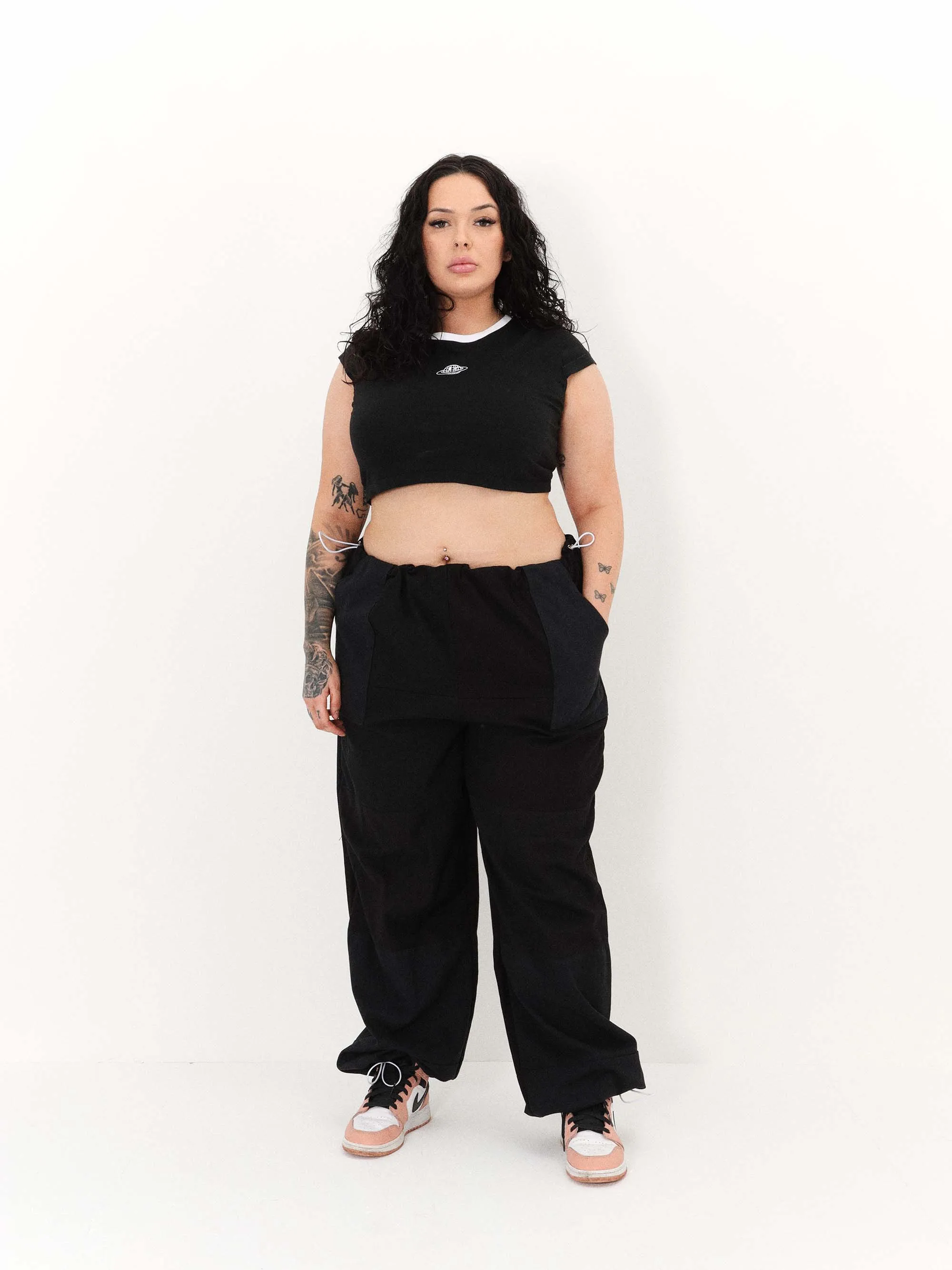 Remade Unisex Parachute Pant Black