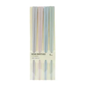 Resin Chopsticks Pastel Colours 4 Pairs