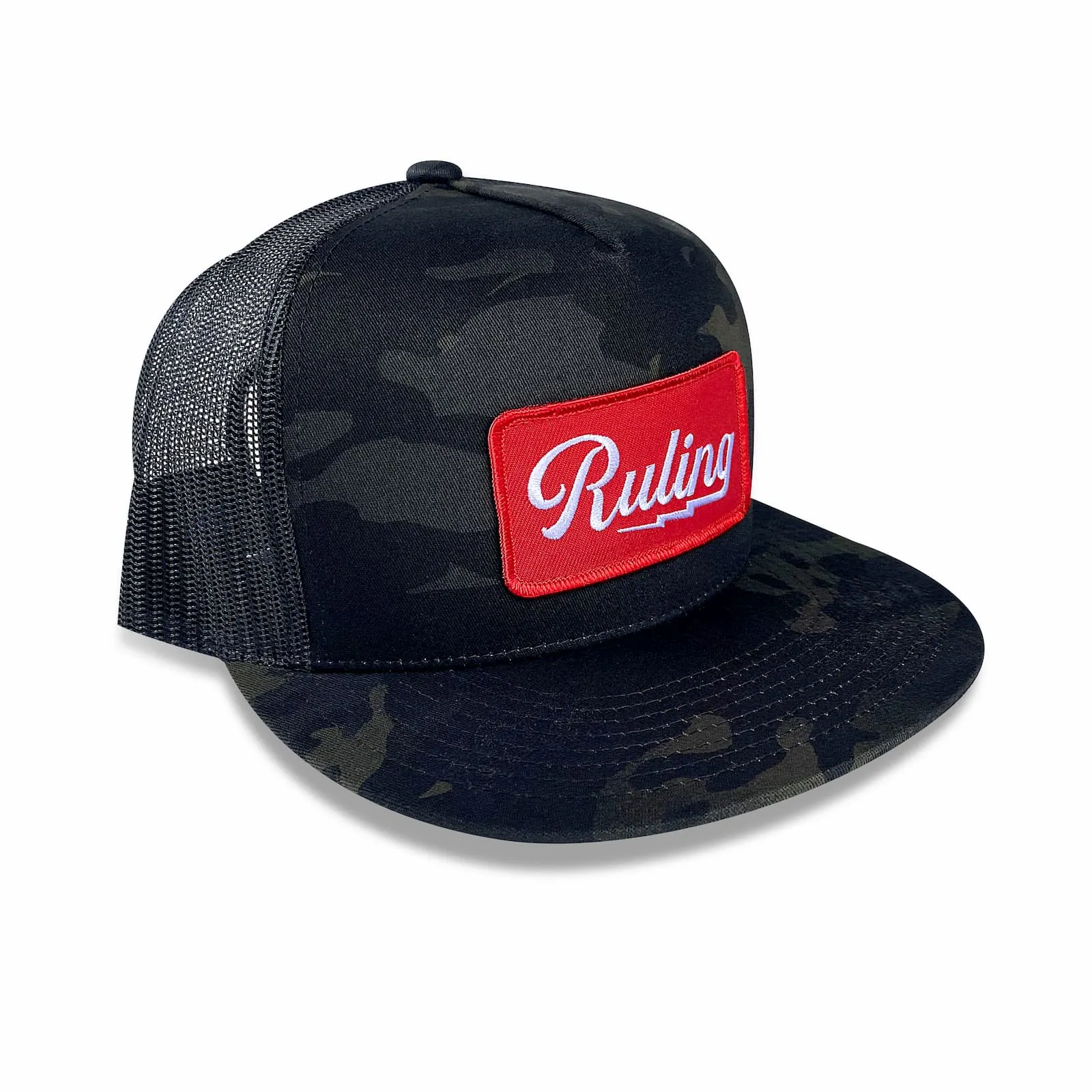 Ruling Lightning Trucker Hat (Black Camo)