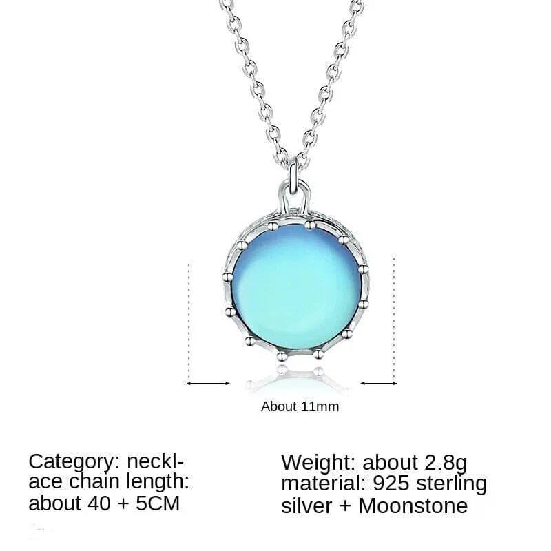 Star Sea Fashion Design Moonstone Pendant Necklace