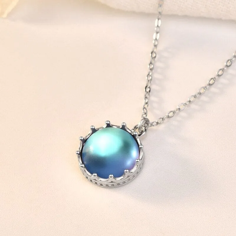 Star Sea Fashion Design Moonstone Pendant Necklace