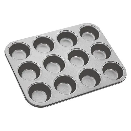 Stellar James Martin SJM57 Non-Stick Cupcake/Muffin Tin with 12 Cups, High Grade Steel, Dishwasher Safe 35cm x 27cm x 3cm