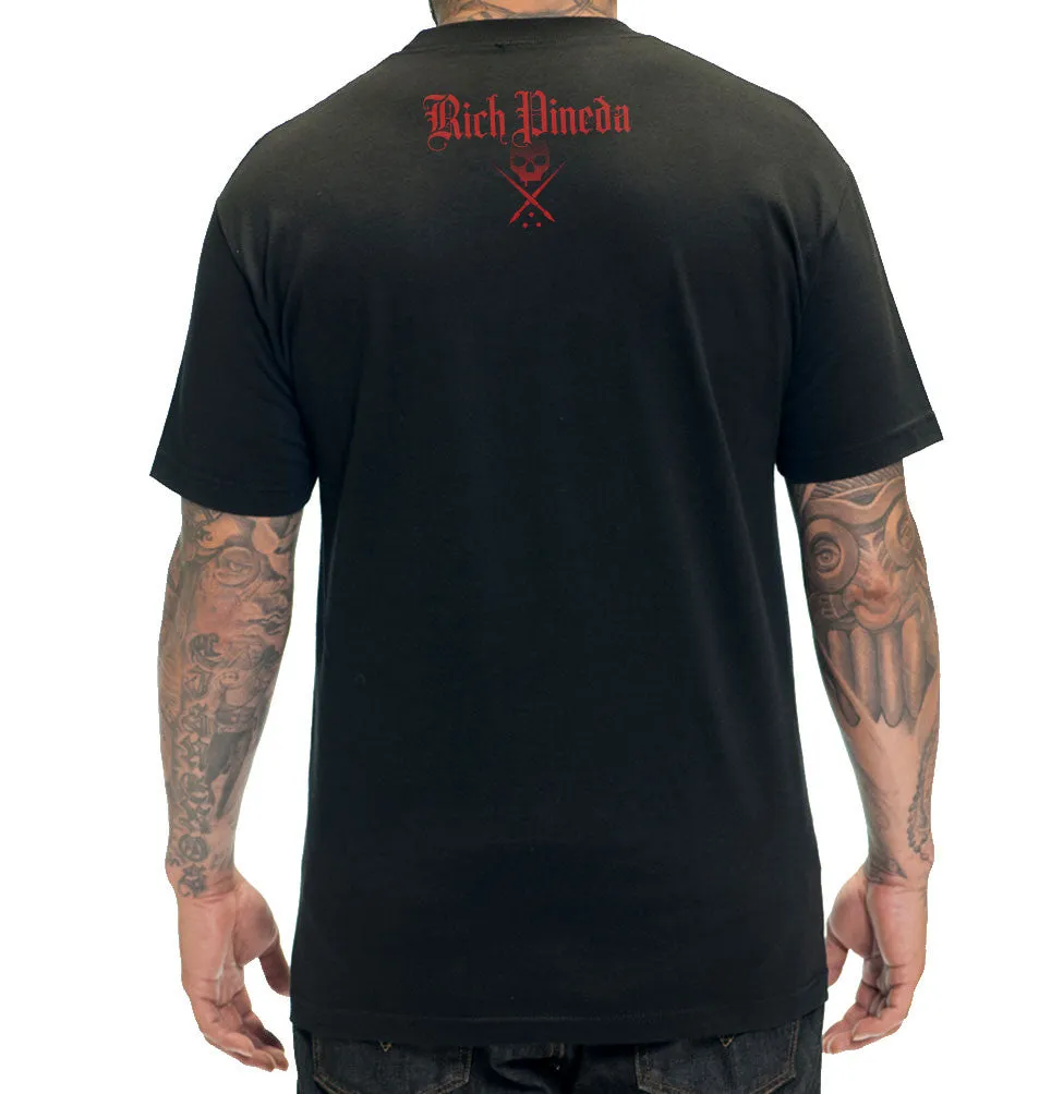 Sullen "Rich Pineda" Mens Skull with Red Lips Tattoo Design Tshirt