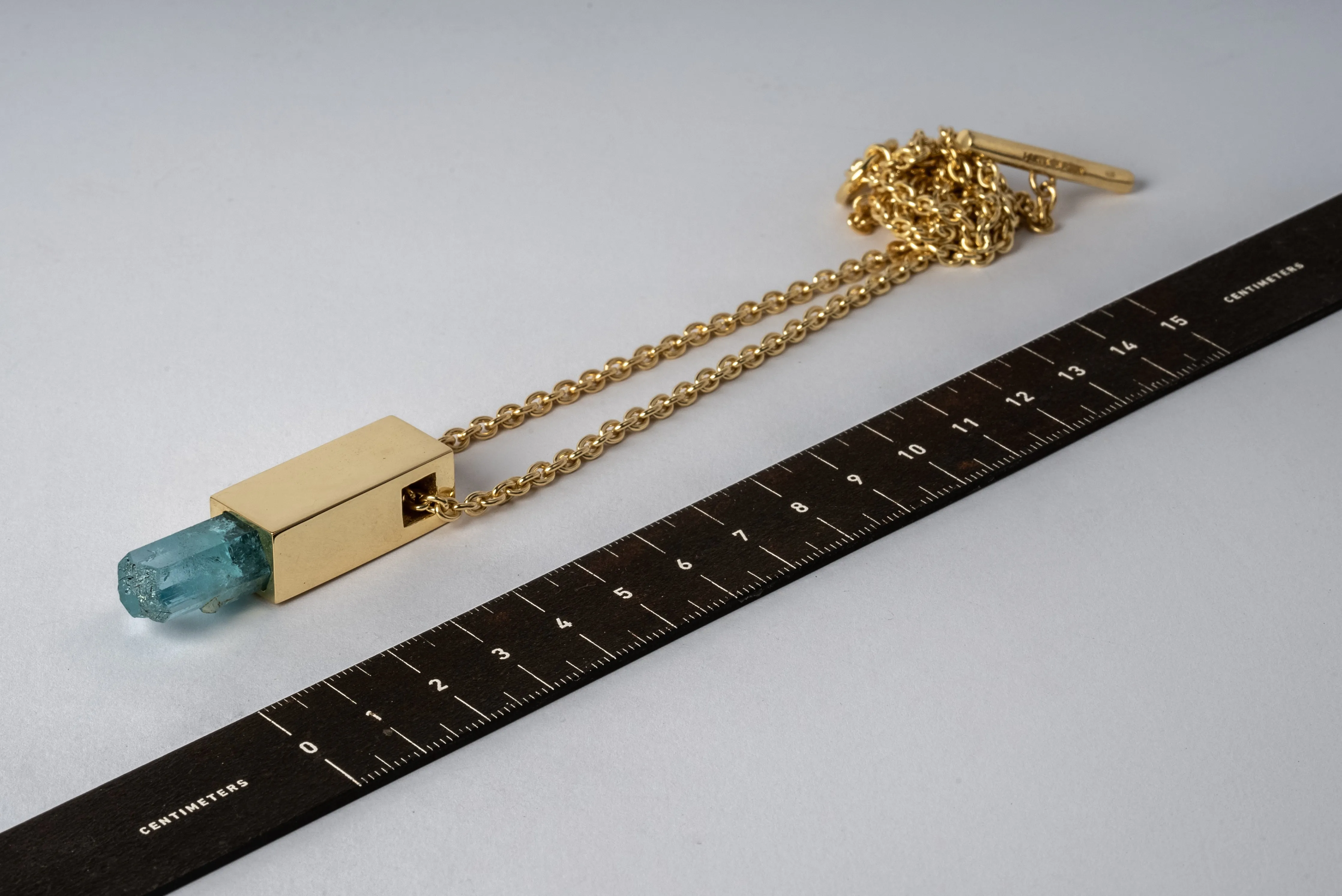 Talisman Cuboid Necklace (Aquamarine, YG YGA AQU)