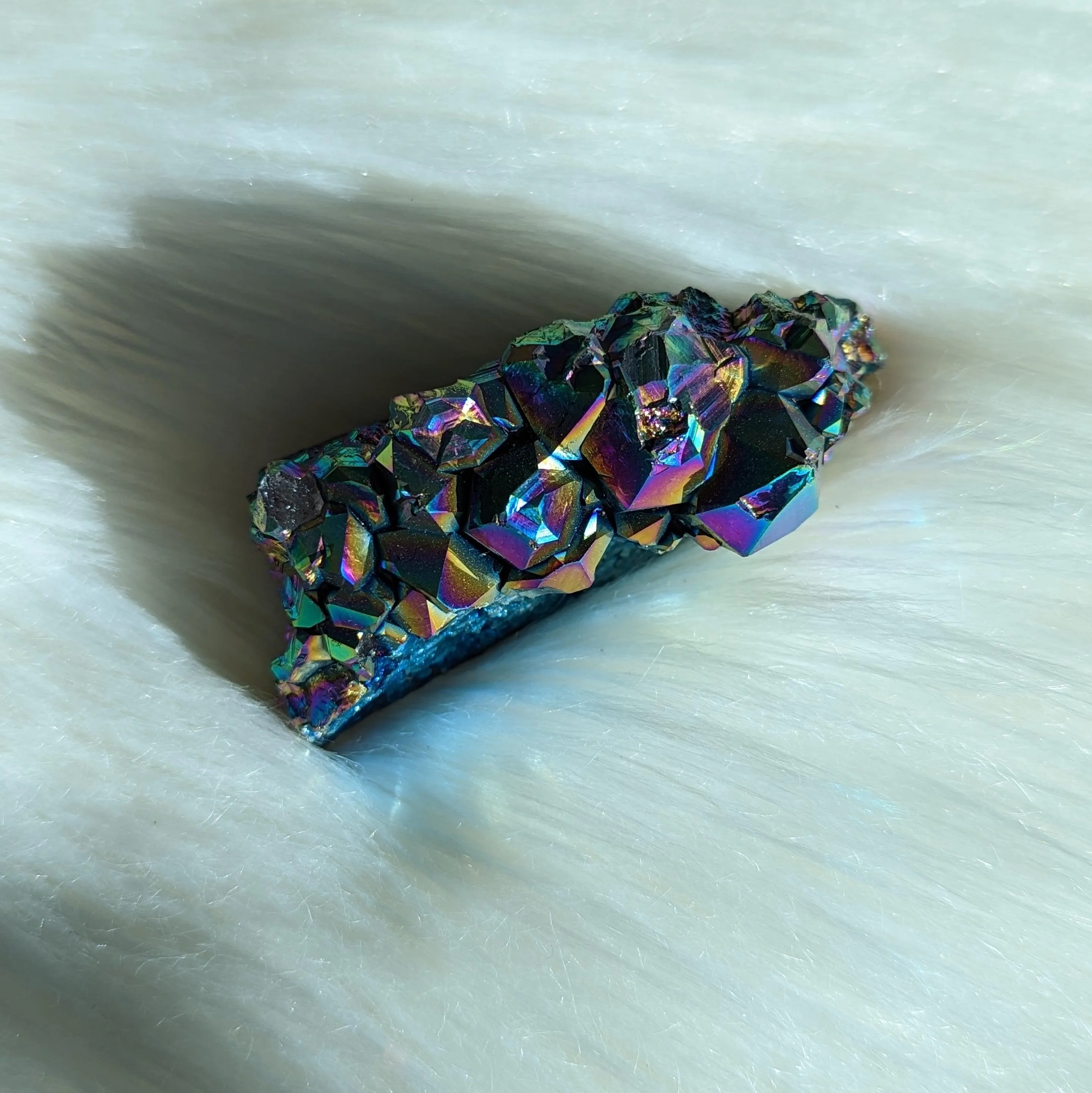 Titanium Rainbow Aura Amethyst Cluster #7~ Vibrant and Energetic