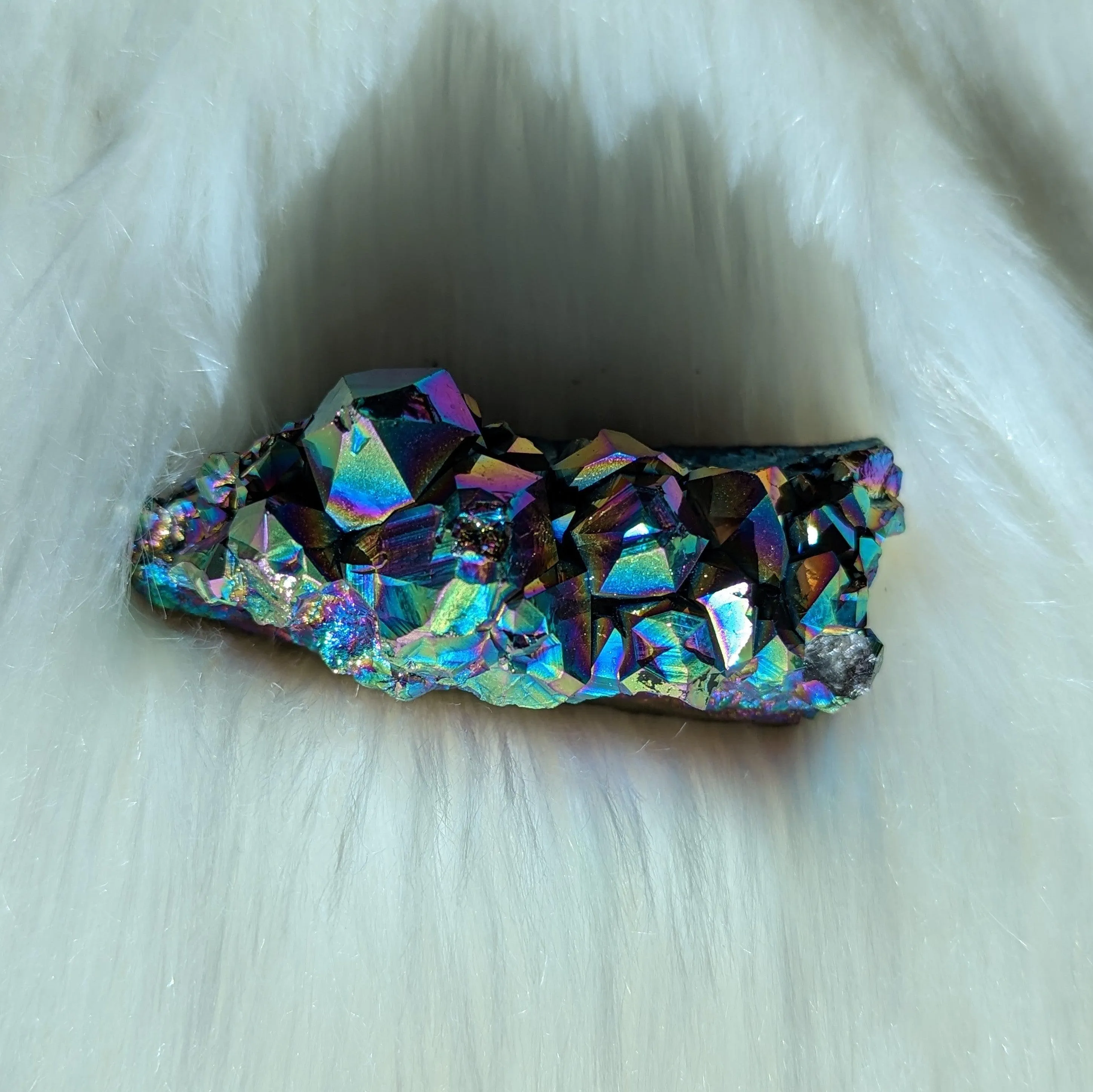 Titanium Rainbow Aura Amethyst Cluster #7~ Vibrant and Energetic