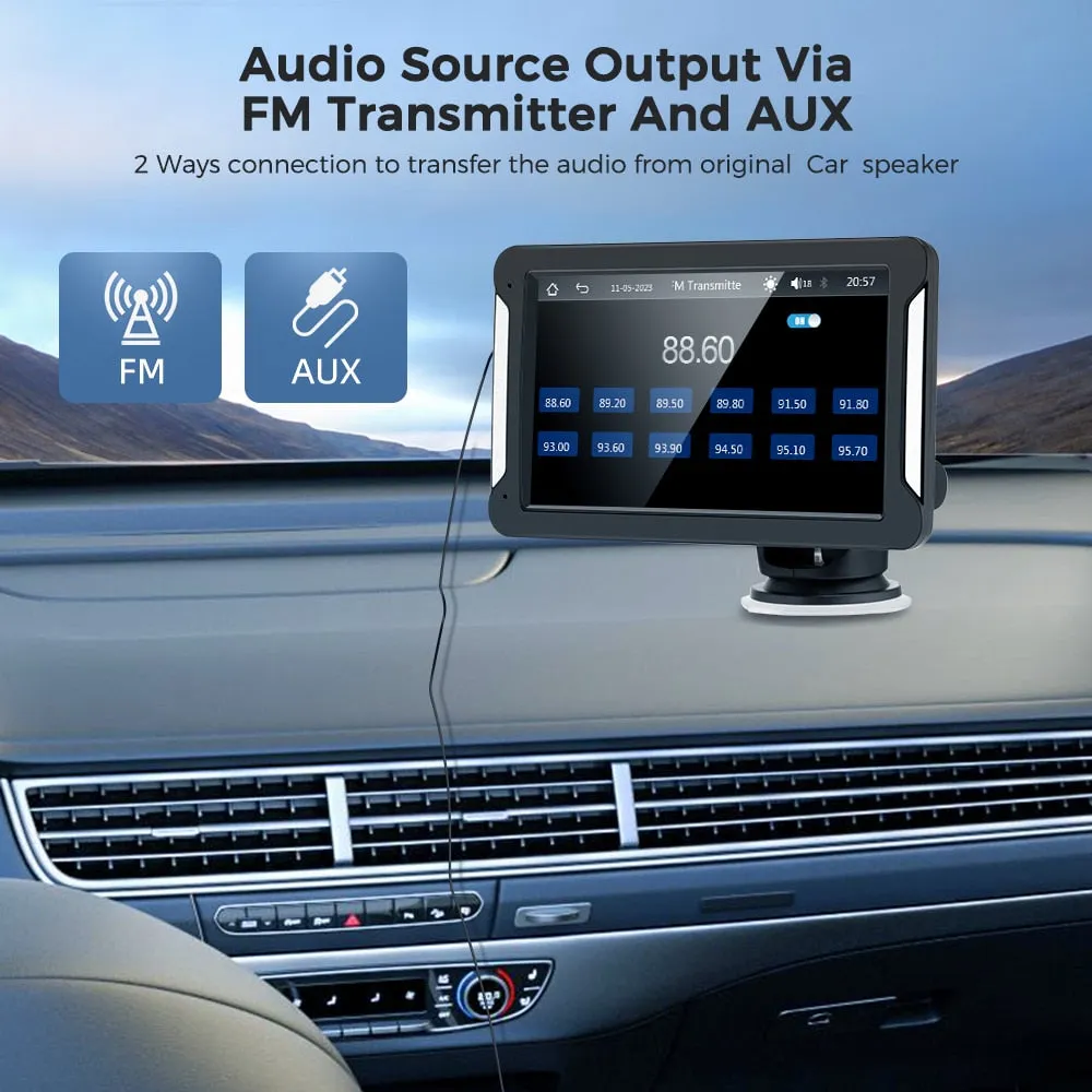 Universal Portable car radio 7inch Multimedia Video Player Wireless CarPlay Android Auto Touch Screen