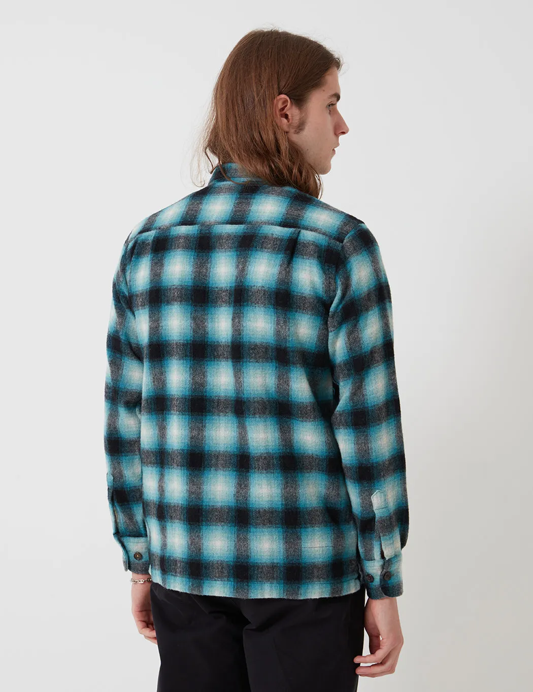 Universal Works Utility Long Sleeve Plaid Shirt - Turquoise Check