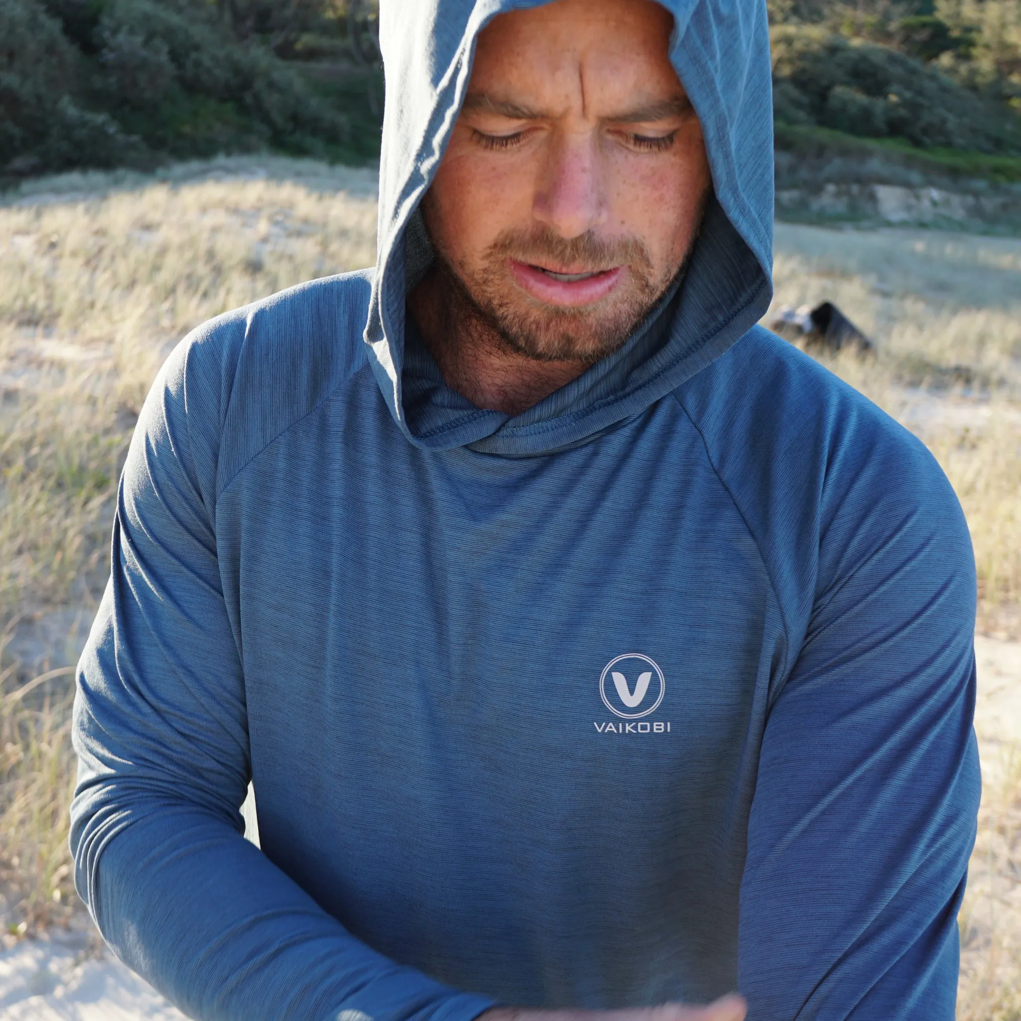 UV Performance L/S Hooded Tech Top - Ocean Blue