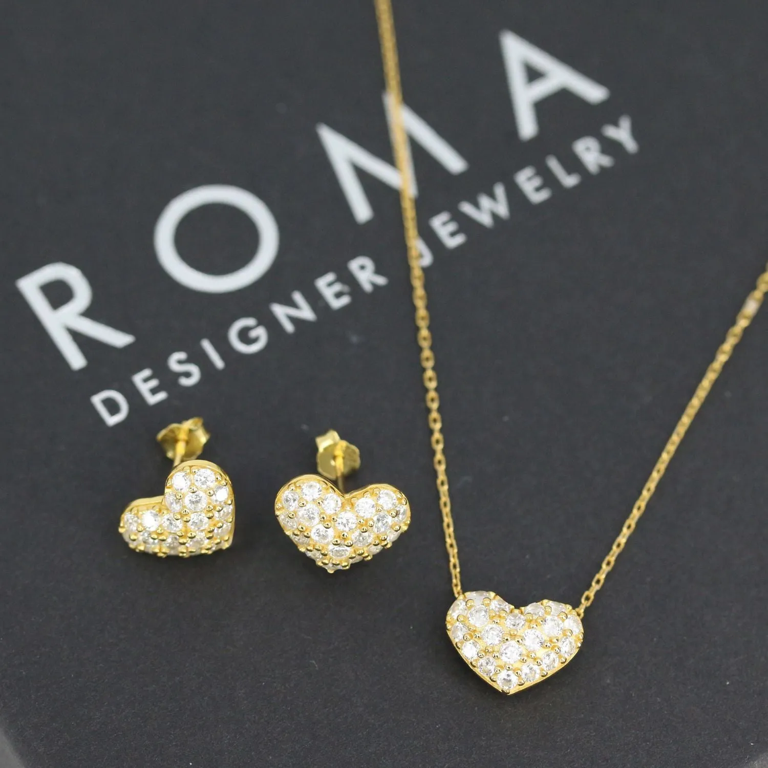 Valentina Pave Heart Set