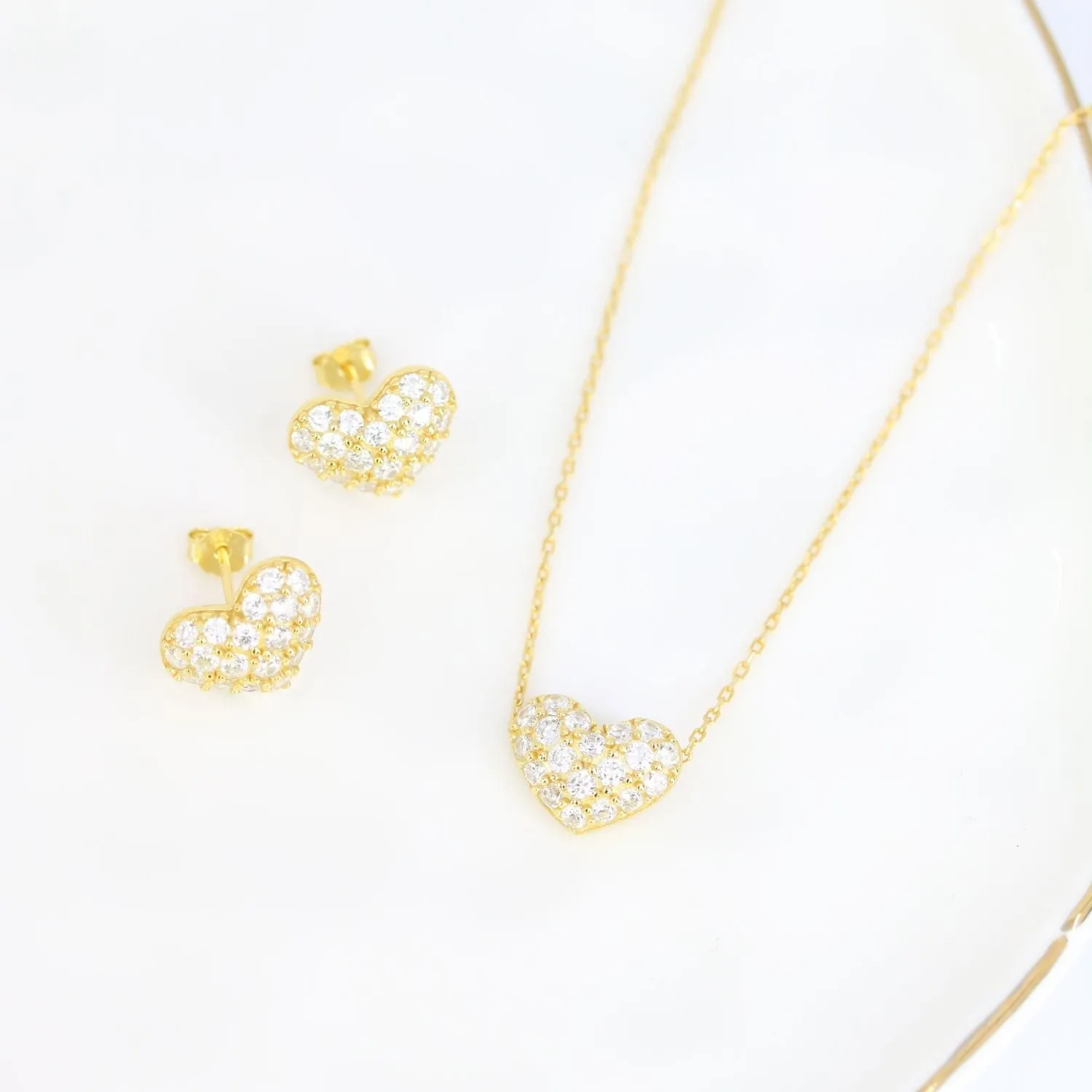 Valentina Pave Heart Set