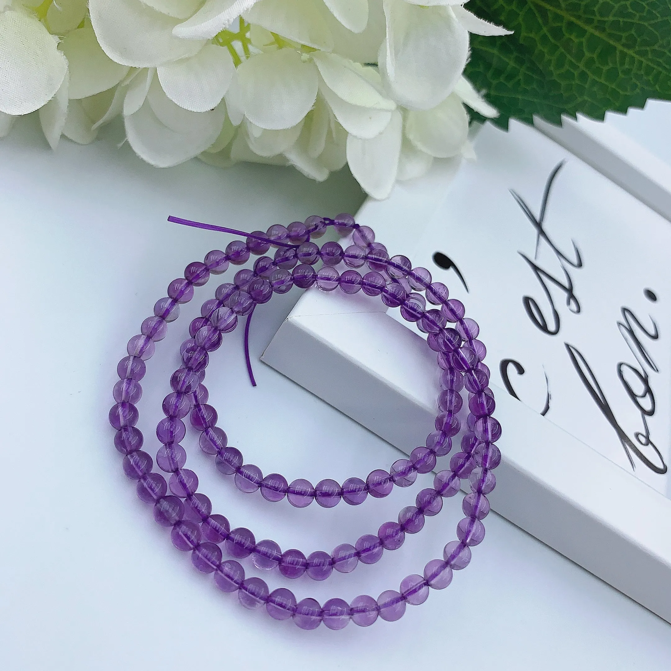 Women's Amethyst Crystal Beads Gemstone Bracelet