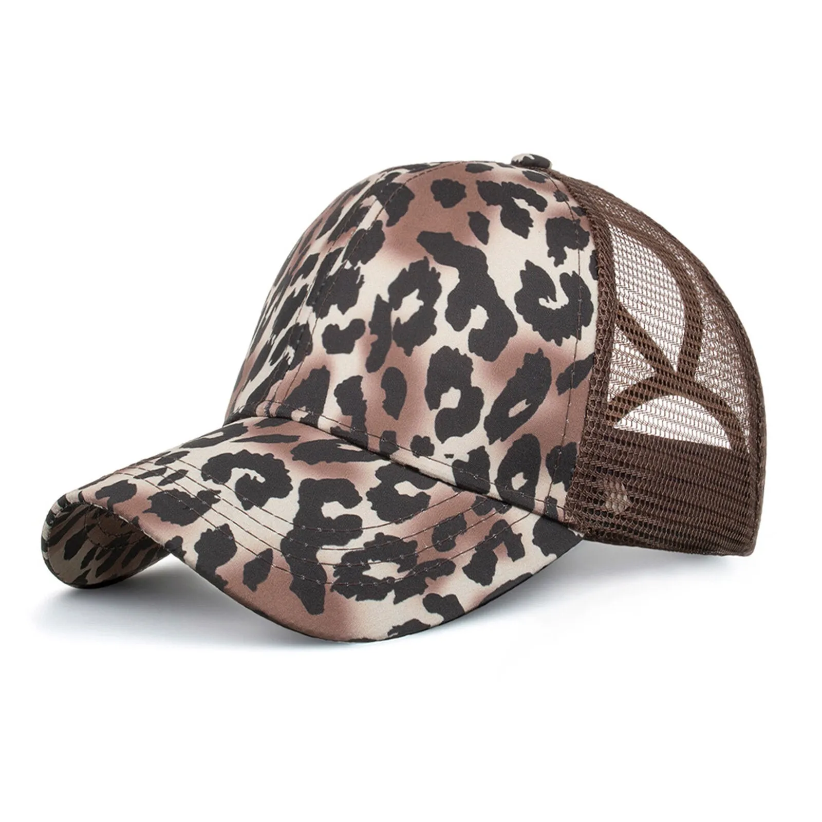 Women's Polyester Mesh Leopard Tiger Print Baseball Cap Shade Breathable Sun Hat