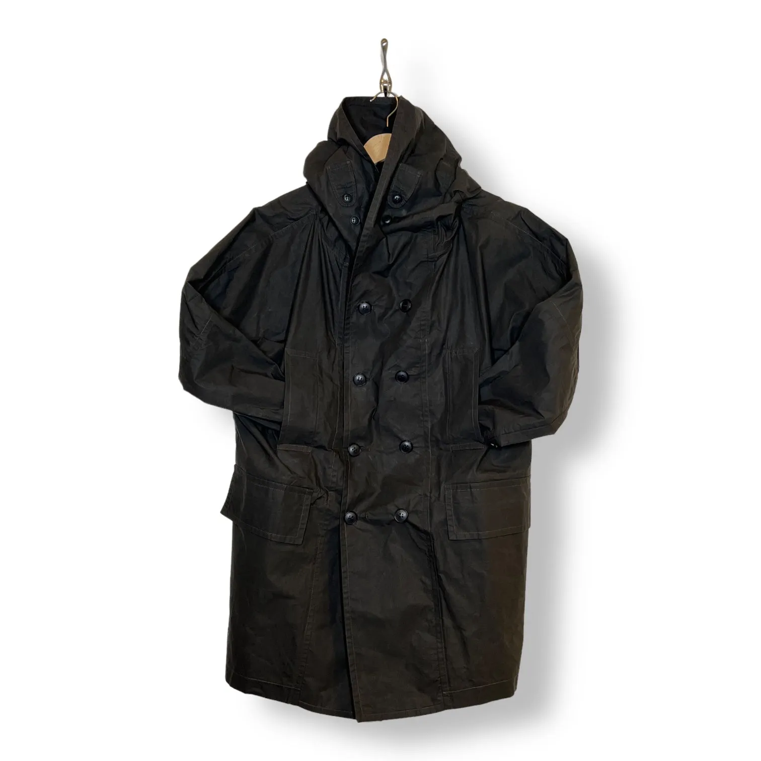 Workhouse Fisherman long coat wax cotton dark olive