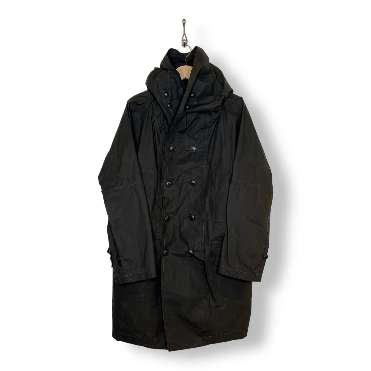 Workhouse Fisherman long coat wax cotton dark olive