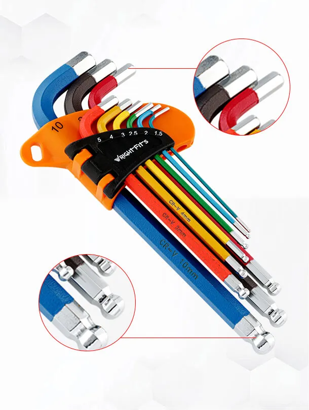 WrightFits Ball-End Hex Key Set Metric and Imperial